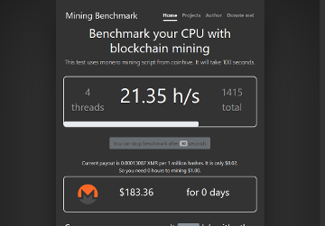 Mining CPU Benchmark